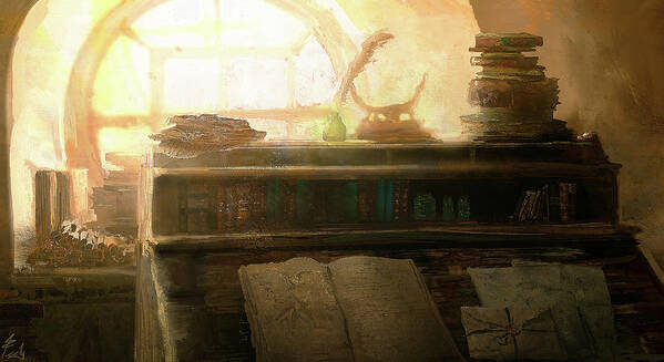 Fantasy Art Print featuring the painting A Humble Study by Joseph Feely