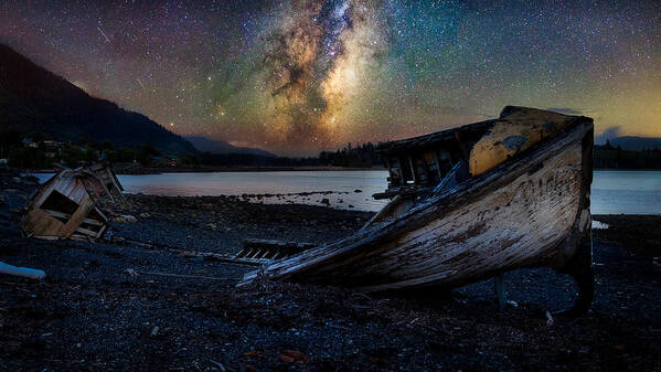 Craig Art Print featuring the photograph A Milkyway Boat wreck by Bradley Morris