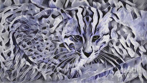 Animals Art Print featuring the photograph Animal Abstract Art - Eurasian Wildcat by Philip Preston