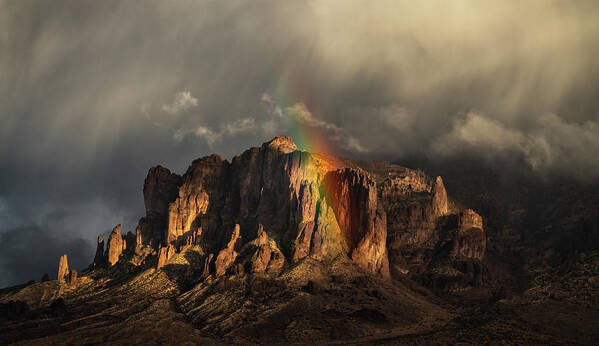 Arizona Art Print featuring the photograph As The Rainbow Fades by Saija Lehtonen