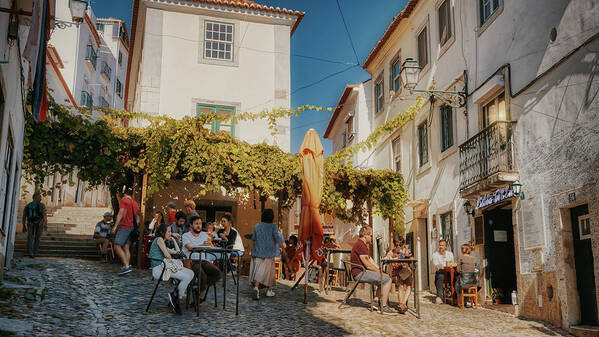 Tavern Art Print featuring the photograph Autumn in Lisbon by Micah Offman