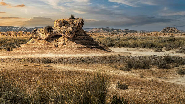 Landscape Art Print featuring the photograph Bardena Blanca - Bardenas Reales by Micah Offman