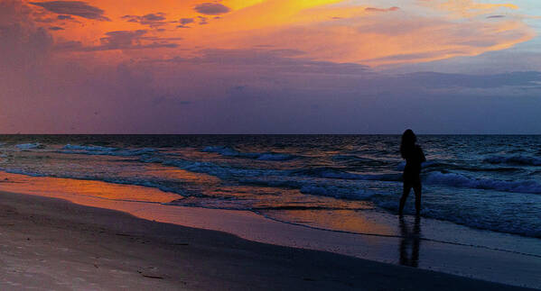 Belleairbeachsunset Art Print featuring the photograph Belleair Beach Sunset by Vicky Edgerly