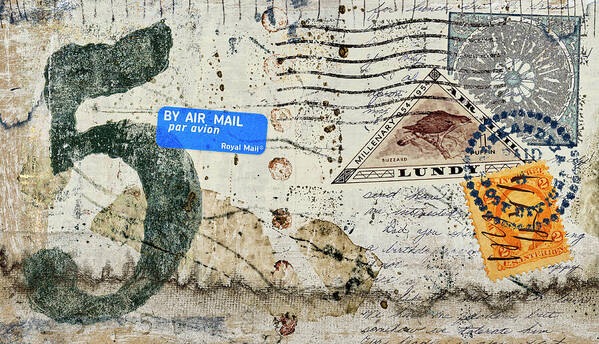 Postcard Art Print featuring the mixed media Big 5 Postcard by Carol Leigh