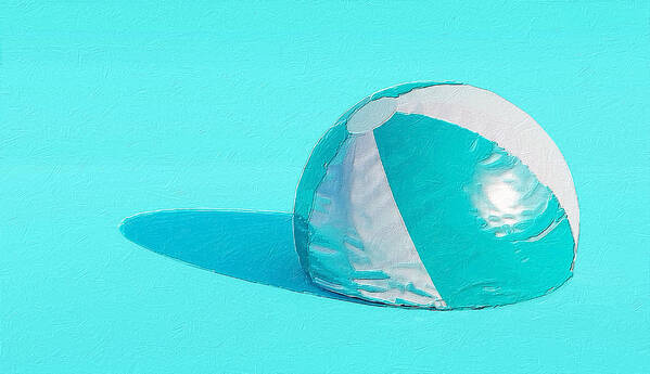 Wave Art Print featuring the painting Blue Beach Ball by Tony Rubino