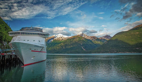 Brown Art Print featuring the photograph Carnival Miracle in Skagway Alaska by Robert J Wagner