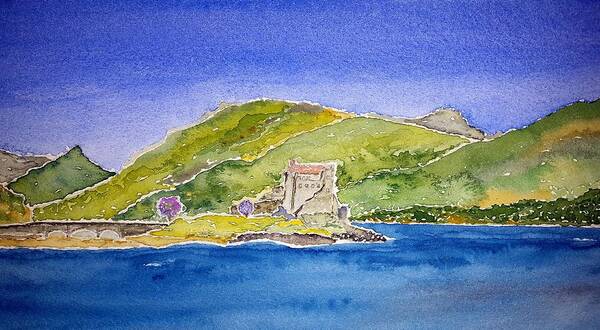 Watercolor Art Print featuring the painting Castle Eilean Donan by John Klobucher