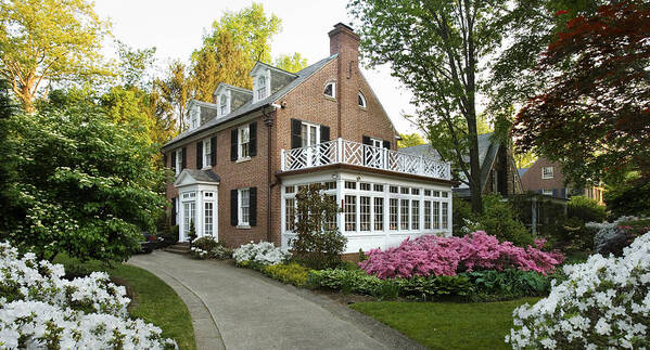 Temptation Art Print featuring the photograph Colonial house on a Spring day by Greg Pease