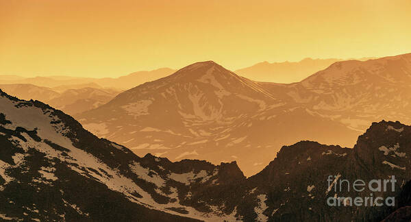 Alpine Tundra Art Print featuring the photograph Colorado Rockies Sunset by Maresa Pryor-Luzier