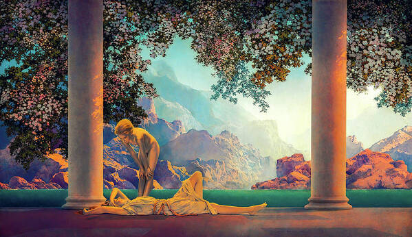 Maxfield Parrish Art Print featuring the painting Daybreak by Maxfield Parrish by Maxfield Parrish