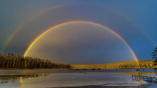 Double Rainbow on Northeast Pond by Ron Risman