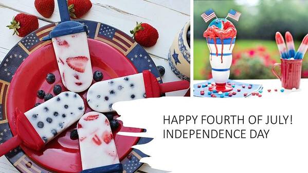 4th Of July Art Print featuring the mixed media Fourth of July Picnic by Nancy Ayanna Wyatt