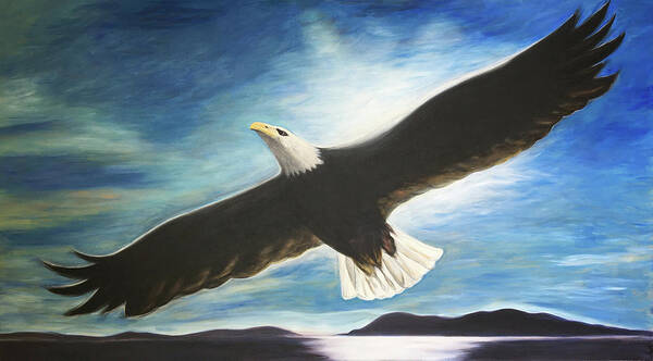 Eagle Art Print featuring the painting Freedom by Pamela Schwartz