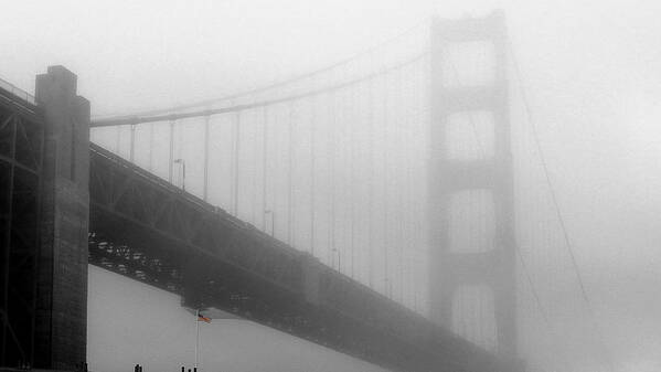 Bridge Art Print featuring the photograph Golden Gate in Black and White by Carol Jorgensen