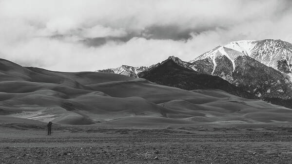  Art Print featuring the photograph Greatness of Sand Dunes BW by William Boggs