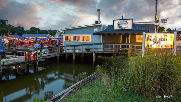 Happy Harbor Art Print featuring the photograph Happy Harbor by Walt Baker