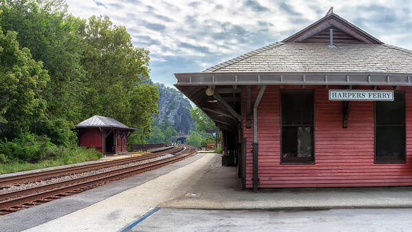Harpers Ferry Art Print featuring the photograph Harpers Ferry Train Station by Susan Rissi Tregoning