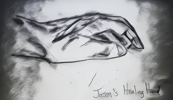 Sketches Art Print featuring the drawing Jason's Healing Hand by Christina Knight