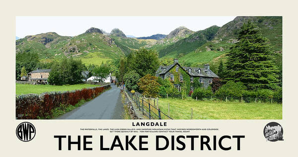 Langdale Art Print featuring the photograph Langdale Lake District Destination Cream Railway Poster by Brian Watt