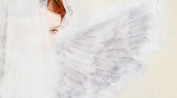 Angel Art Print featuring the digital art Light Angel by Geir Rosset