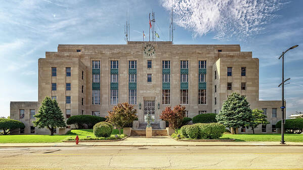 Macon County Courthouse Art Print featuring the photograph Macon County Courthouse - Decatur, Illinois by Susan Rissi Tregoning