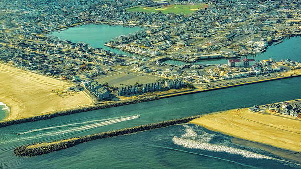 Manasquan Inlet Art Print featuring the photograph Manasquan Inlet From Above by Gary Slawsky