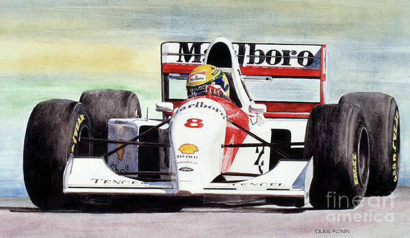 Ayrton Senna Art Print featuring the painting Memories and Feelings by Oleg Konin