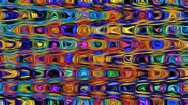 Abstract Art Print featuring the digital art Mod Psychedelic Pattern - Abstract by Ronald Mills