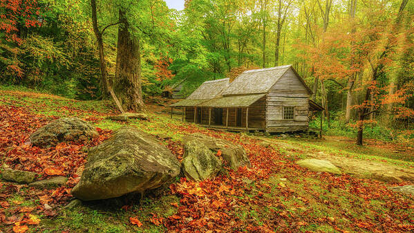 Ogle Art Print featuring the photograph Ogle's Cabin - Smoky Mountains by Kenneth Everett