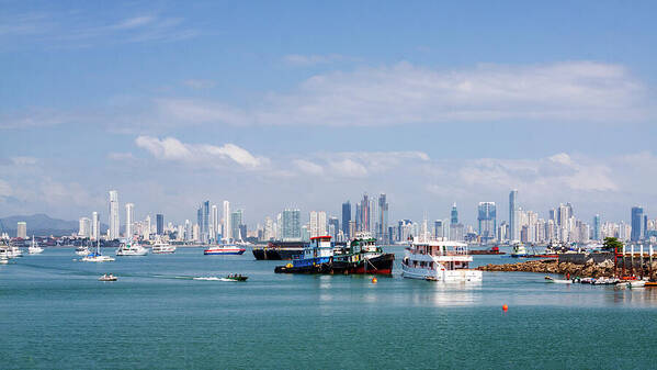 Panama City Art Print featuring the photograph Panama City Panama skyline by Tatiana Travelways