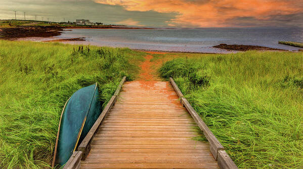  Art Print featuring the photograph Path to the Sea in Victoria, Prince Edward Island by Marcy Wielfaert