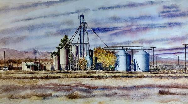 Agricultural Art Print featuring the painting Porters Feed Lot by John Glass