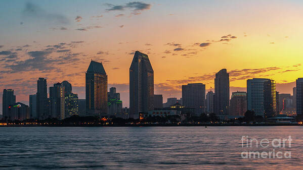 Dawn Art Print featuring the photograph San Diego Skyline 1.5816 by Stephen Parker