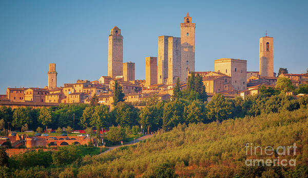 Europe Art Print featuring the photograph San Gimignano Skyline by Inge Johnsson