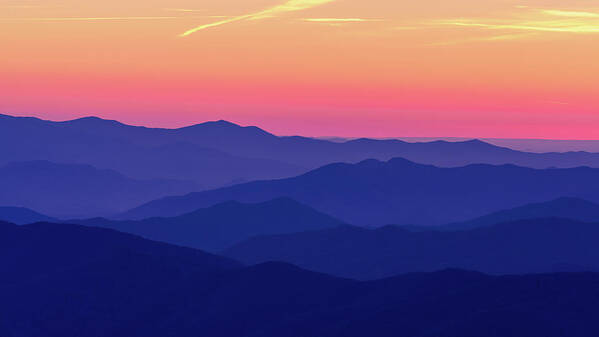 Clingmans Art Print featuring the photograph Smoky Mountain Autumn Sunset by Kenneth Everett