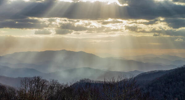 Great Smoky Mountains National Park Art Print featuring the photograph Smoky Rays by Stacy Abbott