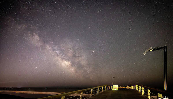 Oak Island Art Print featuring the photograph Stars at the Pier by Nick Noble