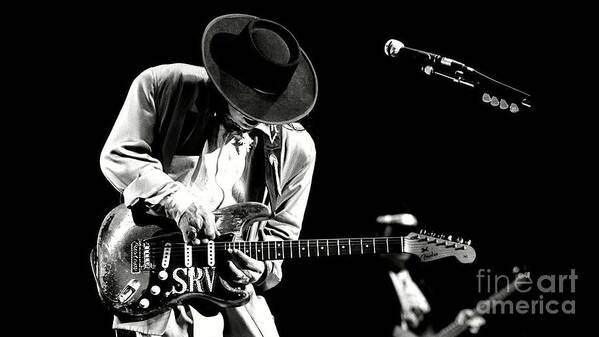 Stevie Ray Vaughan Art Print featuring the photograph Stevie Ray Vaughan in concert by Action