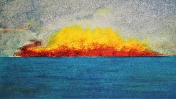Seascape Art Print featuring the painting Sunfire by Michael Baroff