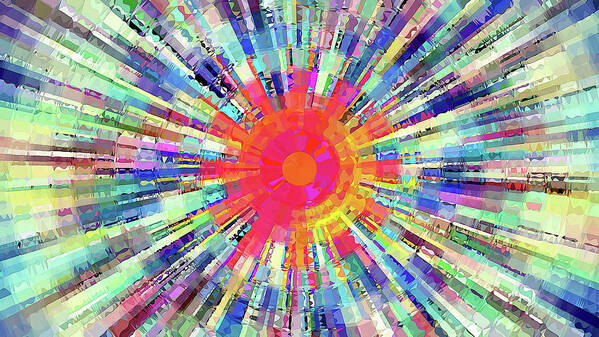 Sun Art Print featuring the digital art Sunplosion Crystals by David Manlove