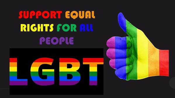Gay Art Print featuring the mixed media Support Equal Rights For All People by Nancy Ayanna Wyatt
