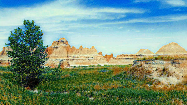 Badlands National Park Art Print featuring the mixed media The Beauty of the Badlands National Park by Ally White
