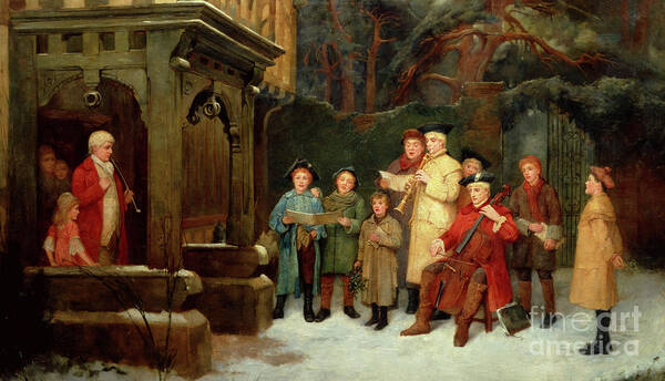 Christmas Art Print featuring the painting The Carol Singers, 1893 by William M Spittle