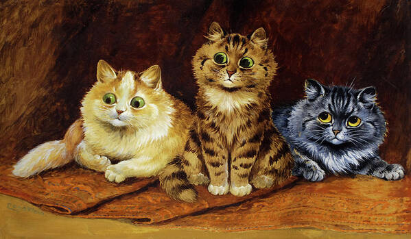Three Cats on a Persian Rug Art Print