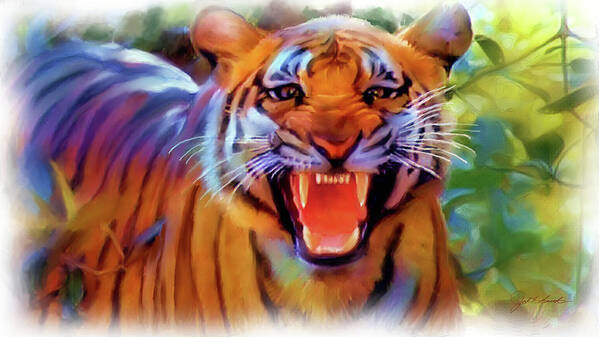 Tiger Art Print featuring the painting Tiger Rage  by Joel Smith