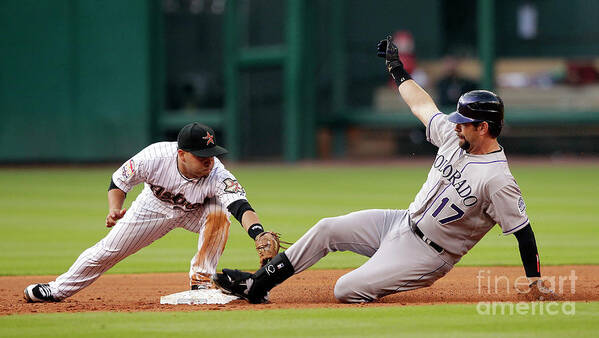 Stretching Art Print featuring the photograph Todd Helton by Bob Levey