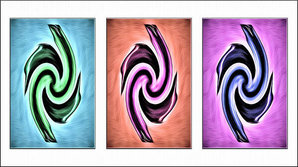 Living Room Art Print featuring the digital art Vases in Three - Abstract White by Ronald Mills