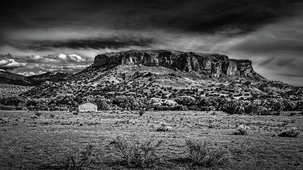 Black Mesa Art Print featuring the photograph White Crosses At Black Mesa by Mike Schaffner