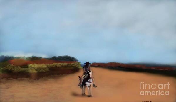 Cowboy Art Print featuring the digital art Wild West by Julie Grimshaw