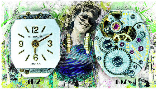 Elgin Art Print featuring the digital art Wittnauer 4d2 Ladies Wrist Watch 17 Jewel by Anthony Ellis